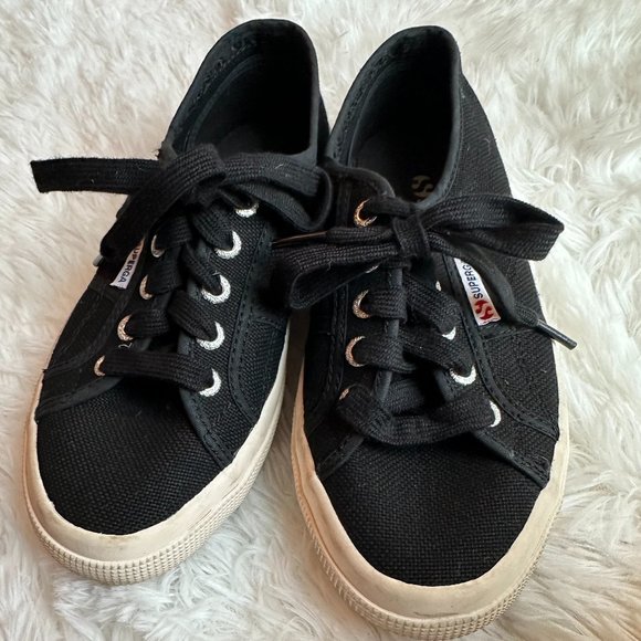 Superga Shoes - Superga Black/White 2750 Cotu Classic Sneakers Size EU 36/US 6W